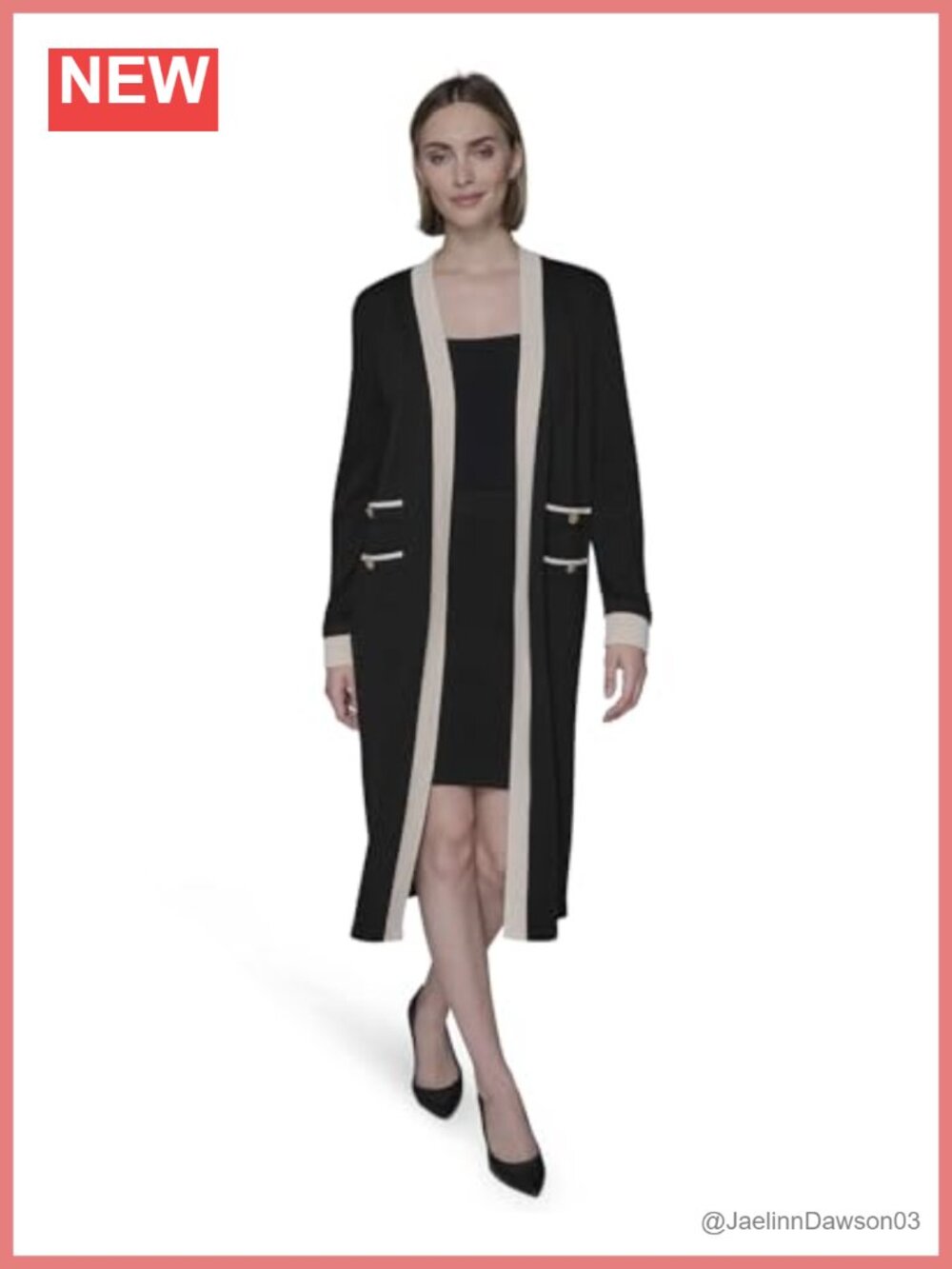 Long Sleeve Knee Length V Neck Cardigan Sweater 100% Viscose